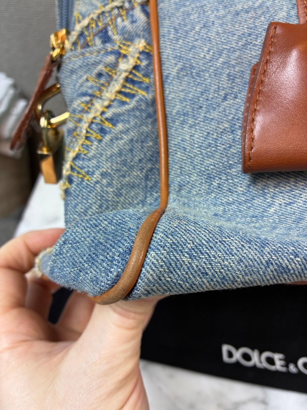 Dolce & Gabbana Denim Patchwork Blue Jean Shoulder Bag - Excellent Condition - Picture 11 of 16